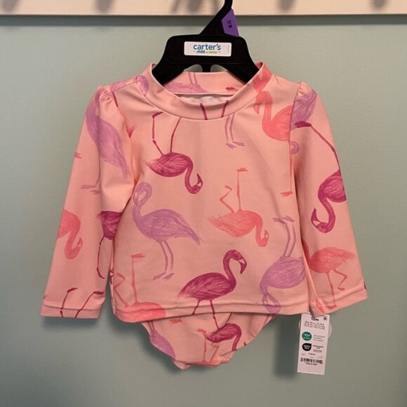 Carter’s Two Piece Flamingo Swim Suit - Picture 1 of 6